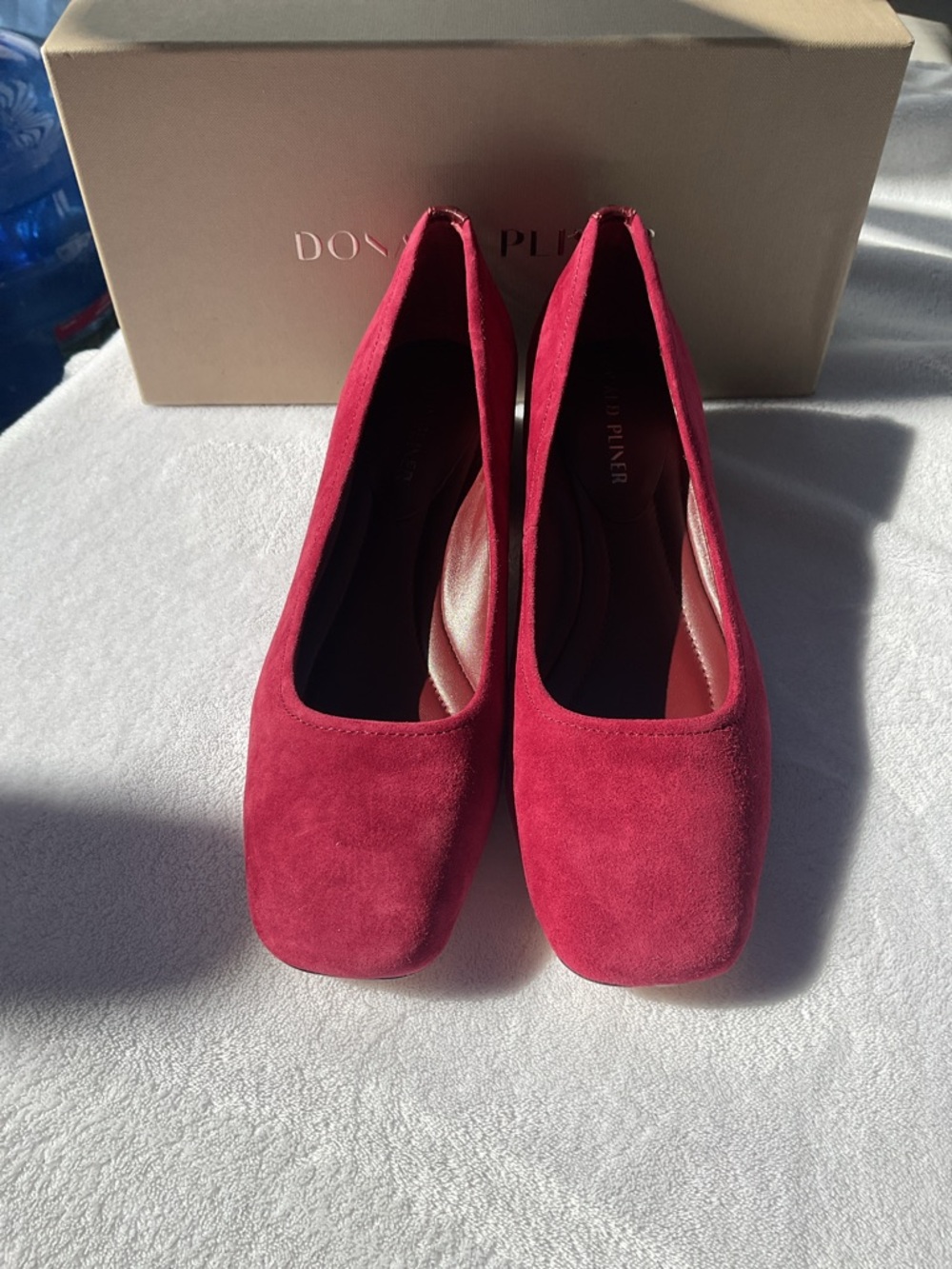 Donald J. Pliner Women's Burgundy Suede Low Heel Pumps